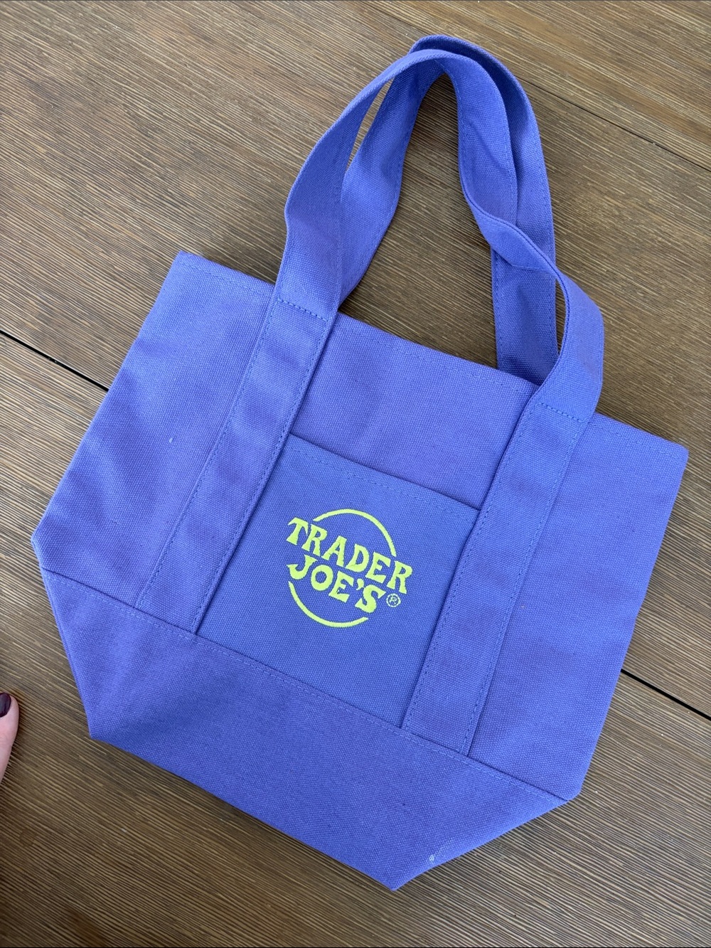 Trader Joe's Purple Canvas Tote Bag with Logo